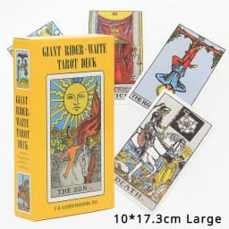 Large Classic Rider Waite Tarot Deck 78 Pcs Cards with Guidebook for Beginners 10*17.3cm