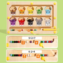 2 in 1 Magnetic Color Sorting Maze & Drawing Board Toddler Montessori Toys Number Matching Learning Counting Preschool Activity