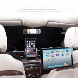 360° Car Phone Seat Holder Car Seat Back Rear Pillow Holder Rotating Stands Two-In-One At The Same Time Design For Tablet