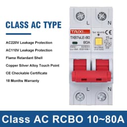 TAIXI RCBO RCCB Type A / AC Residual Current Circuit Breaker MCB 220V 110V 10A 16A 20A 32A 40A 63A 30mA 15mA Leakage Protection