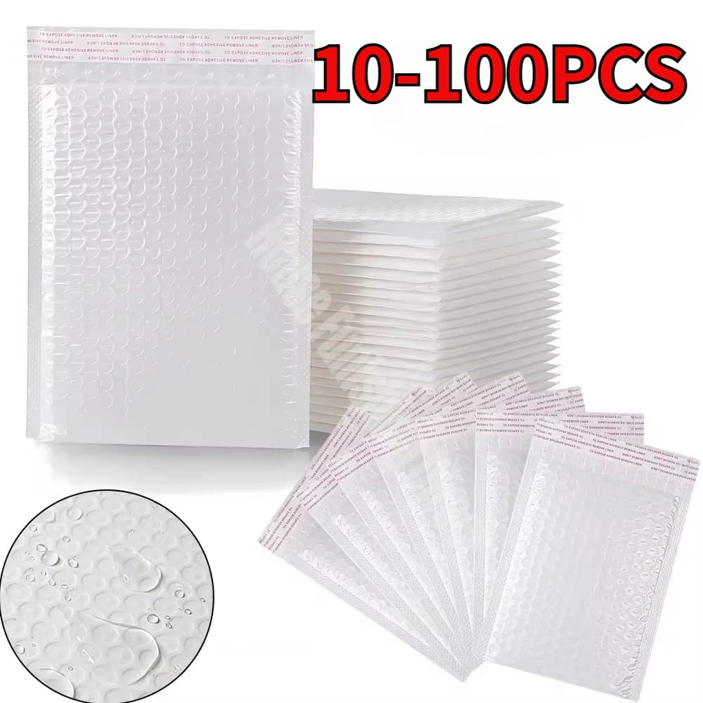 10-100PCS Bubble Mailers Wholesale White Padded Envelope for Packaging Mailing Gift Self Seal Shipping Bags Bubble Envelope