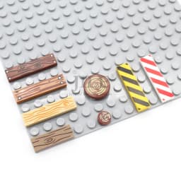 50pcs Moc Tile 1x4 1x3 Tablet with Wood Grain Danger Stripes Pattern DIY Building Blocks Bricks Compatible with 2431 63864