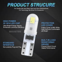 10Pcs T5 Led Bulb W3W W1.2W Led Canbus Car Interior Lights Dashboard Warming Indicator Wedge Auto Instrument Lamp 12V/24V