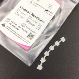2Pcs Dental Orthodontic Bondable Lingual Retainers Mesh Base Upper/Lower Dental Materials