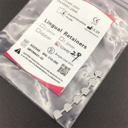 2Pcs Dental Orthodontic Bondable Lingual Retainers Mesh Base Upper/Lower Dental Materials