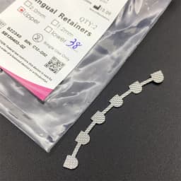 2Pcs Dental Orthodontic Bondable Lingual Retainers Mesh Base Upper/Lower Dental Materials