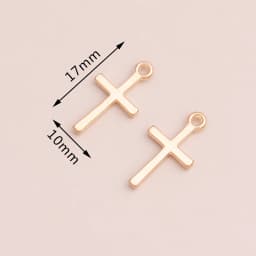 Leslie 80pcs Small Alloy Cross Pendants Jewelry for Handmade Necklaces Bracelets Gold Color 17x10mm DIY Making Finding