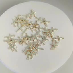 Leslie 80pcs Small Alloy Cross Pendants Jewelry for Handmade Necklaces Bracelets Gold Color 17x10mm DIY Making Finding