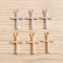 Leslie 80pcs Small Alloy Cross Pendants Jewelry for Handmade Necklaces Bracelets Gold Color 17x10mm DIY Making Finding