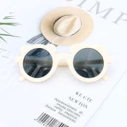 Baby Boys Girls Cute Cartoon Bear Shape Fashion Round Glasses Children Vintage Sunglasses UV Protection Classic Kids Eyewear