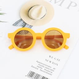 Baby Boys Girls Cute Cartoon Bear Shape Fashion Round Glasses Children Vintage Sunglasses UV Protection Classic Kids Eyewear