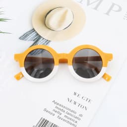 Baby Boys Girls Cute Cartoon Bear Shape Fashion Round Glasses Children Vintage Sunglasses UV Protection Classic Kids Eyewear