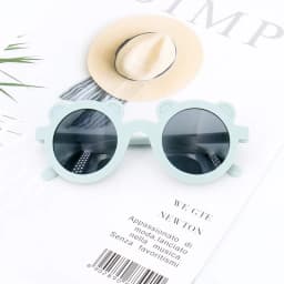 Baby Boys Girls Cute Cartoon Bear Shape Fashion Round Glasses Children Vintage Sunglasses UV Protection Classic Kids Eyewear