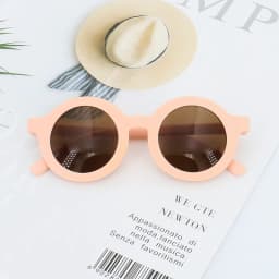 Baby Boys Girls Cute Cartoon Bear Shape Fashion Round Glasses Children Vintage Sunglasses UV Protection Classic Kids Eyewear