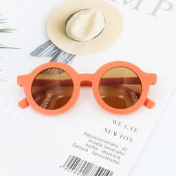 Baby Boys Girls Cute Cartoon Bear Shape Fashion Round Glasses Children Vintage Sunglasses UV Protection Classic Kids Eyewear