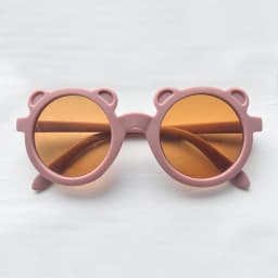 Baby Boys Girls Cute Cartoon Bear Shape Fashion Round Glasses Children Vintage Sunglasses UV Protection Classic Kids Eyewear