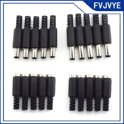 DC Female Male Power Supply Plug Connectors 5.5mm X 2.1mm 5.5x2.5mm Female Male Jack Socket Adapter Wire 5525 5521