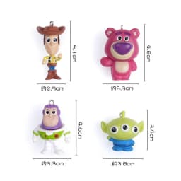 Cute Movie Toy Story 4 Woody Buzz Lightyear PVC Action Figure Keychain Figure Jessie Woody Alien Key Ring Toys for Children Gift