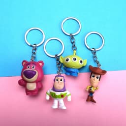 Cute Movie Toy Story 4 Woody Buzz Lightyear PVC Action Figure Keychain Figure Jessie Woody Alien Key Ring Toys for Children Gift