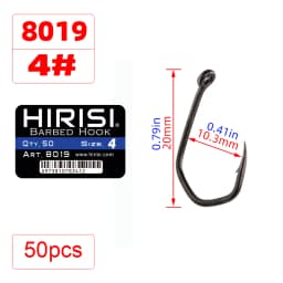 50pcs Carp Fishing Hooks Barbed Pinpoint Claw Hooks PTFE Coating High Carbon Stainless Steel Eyed Fish Hooks 8019