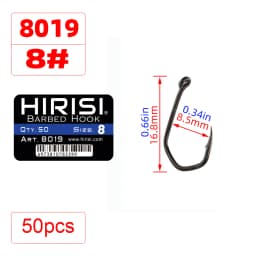 50pcs Carp Fishing Hooks Barbed Pinpoint Claw Hooks PTFE Coating High Carbon Stainless Steel Eyed Fish Hooks 8019