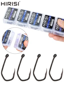 50pcs Carp Fishing Hooks Barbed Pinpoint Claw Hooks PTFE Coating High Carbon Stainless Steel Eyed Fish Hooks 8019