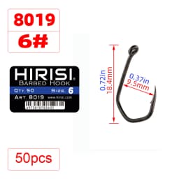 50pcs Carp Fishing Hooks Barbed Pinpoint Claw Hooks PTFE Coating High Carbon Stainless Steel Eyed Fish Hooks 8019