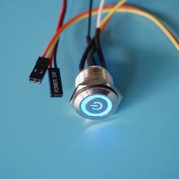 12mm 16mm 19mm PC Power Ignition Push Button PC Switch Host Restart LED Metal Button with 50cm DuPont Line