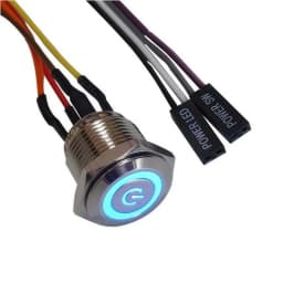 12mm 16mm 19mm PC Power Ignition Push Button PC Switch Host Restart LED Metal Button with 50cm DuPont Line