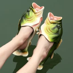Men Slippers Summer Funny Flip Flops Unisex Animal Fish Mules Non-slip Open-Toed Slides Slippers