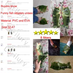 Men Slippers Summer Funny Flip Flops Unisex Animal Fish Mules Non-slip Open-Toed Slides Slippers