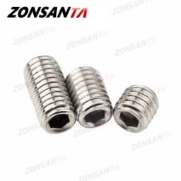 ZONSANTA Grub Screw M2 M2.5 M3 M4 M5 M6 M8 DIN916 304 Stainless Hex Hexagon Socket Allen Cup Point DIY Set Door Handles Bolt