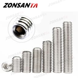 ZONSANTA Grub Screw M2 M2.5 M3 M4 M5 M6 M8 DIN916 304 Stainless Hex Hexagon Socket Allen Cup Point DIY Set Door Handles Bolt