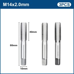 XCAN 3pcs M2-M12 Metric Tap Machine Screw Tap Drill Bit Tapping Tool Thread Plug Tap Thread Tap Metalworking Hand Tools