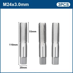 XCAN 3pcs M2-M12 Metric Tap Machine Screw Tap Drill Bit Tapping Tool Thread Plug Tap Thread Tap Metalworking Hand Tools