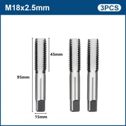 XCAN 3pcs M2-M12 Metric Tap Machine Screw Tap Drill Bit Tapping Tool Thread Plug Tap Thread Tap Metalworking Hand Tools