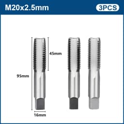 XCAN 3pcs M2-M12 Metric Tap Machine Screw Tap Drill Bit Tapping Tool Thread Plug Tap Thread Tap Metalworking Hand Tools