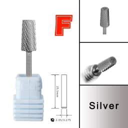 RolinStar 6.6 Large Trapezium Tapered Barrel Gold Silver steel Carbide milling cutter nail drill bit manicure pedicure