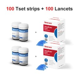 (50/100/200/400pcs) Sinocare Safe Accu Blood Glucose Test Strips (With Free Lancets)