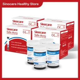 (50/100/200/400pcs) Sinocare Safe Accu Blood Glucose Test Strips (With Free Lancets)