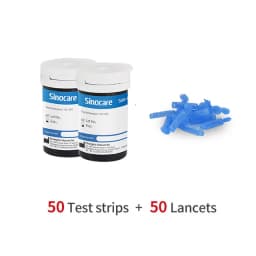 (50/100/200/400pcs) Sinocare Safe Accu Blood Glucose Test Strips (With Free Lancets)
