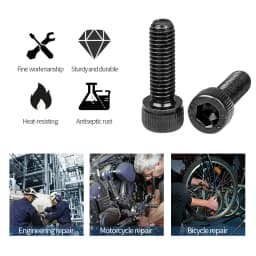 NINDEJIN Hexagon Hex Socket Cap Head Screw Bolts M1.6 M2 M2.5 M3 M4 M5 M6 M8 M10 12.9 Grade Carbon Steel Allen Screw DIN912