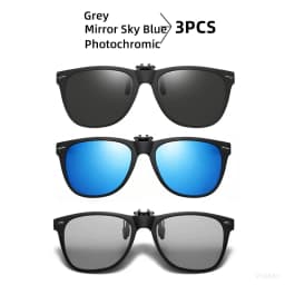 VIVIBEE Men Photochromic Polarized Lens Flip Up Clip on Sunglasses Women Driving Sun Glasses with Clips 2026 Trending Product