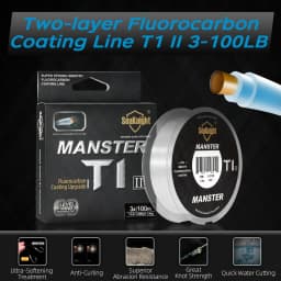 SeaKnight Brand T1II Series 100M 50M Fishing Line Fluorocarbon Coating Nylon Monofilament Fishing Line Sinking Line 3-100LB