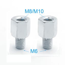 1 Pair (2 Pcs) Scooter Motorcycle Rear Mirror Adapters M10 10mm M8 8mm to 6mm M6 Male Female Right hand thread Changing Screw