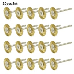 CMCP Polishing Tool 20pcs 22mm Steel Wire Wheel Brush Set For Metal Polishing 3.0mm Shank Rotary Brush for Dremel Rotary Tool