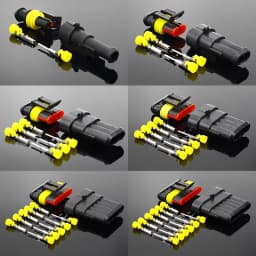 2-5 Sets Kit 2 Pin 1/2/3/4/5/6 Pins Way AMP Super Seal Waterproof Electrical Wire Connector Plug for Car Waterproof Connector