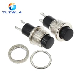 6PCS Panel Mount 10mm Momentary OFF-(ON) Push Button Switch Upper Screw Thread