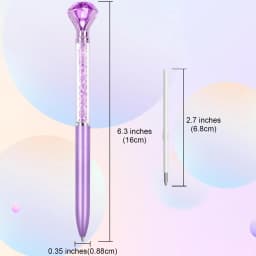 24Pcs Large Crystal Diamond Pens Christmas Gift Shiny Ballpoint Pen Black Ink Pens Suitable For School Office Supplies
