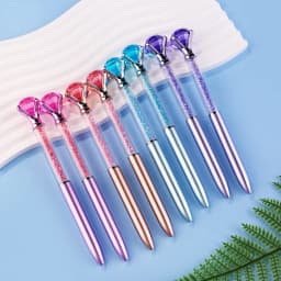 24Pcs Large Crystal Diamond Pens Christmas Gift Shiny Ballpoint Pen Black Ink Pens Suitable For School Office Supplies